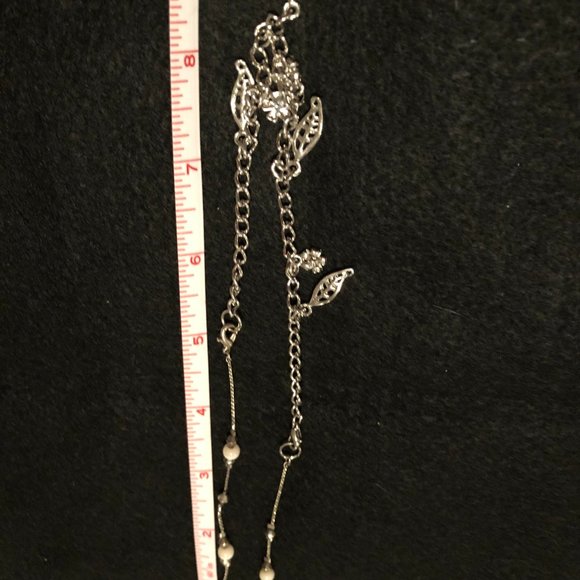 Women's Girl's unique necklace made of two bracelets metal chain and beads 17" - Picture 5 of 5